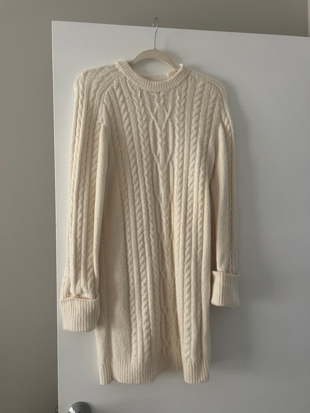 Abercrombie & Fitch | Sweaters | Abercrombie Fitch Cream Cableknit Crewneck Sweater Dress